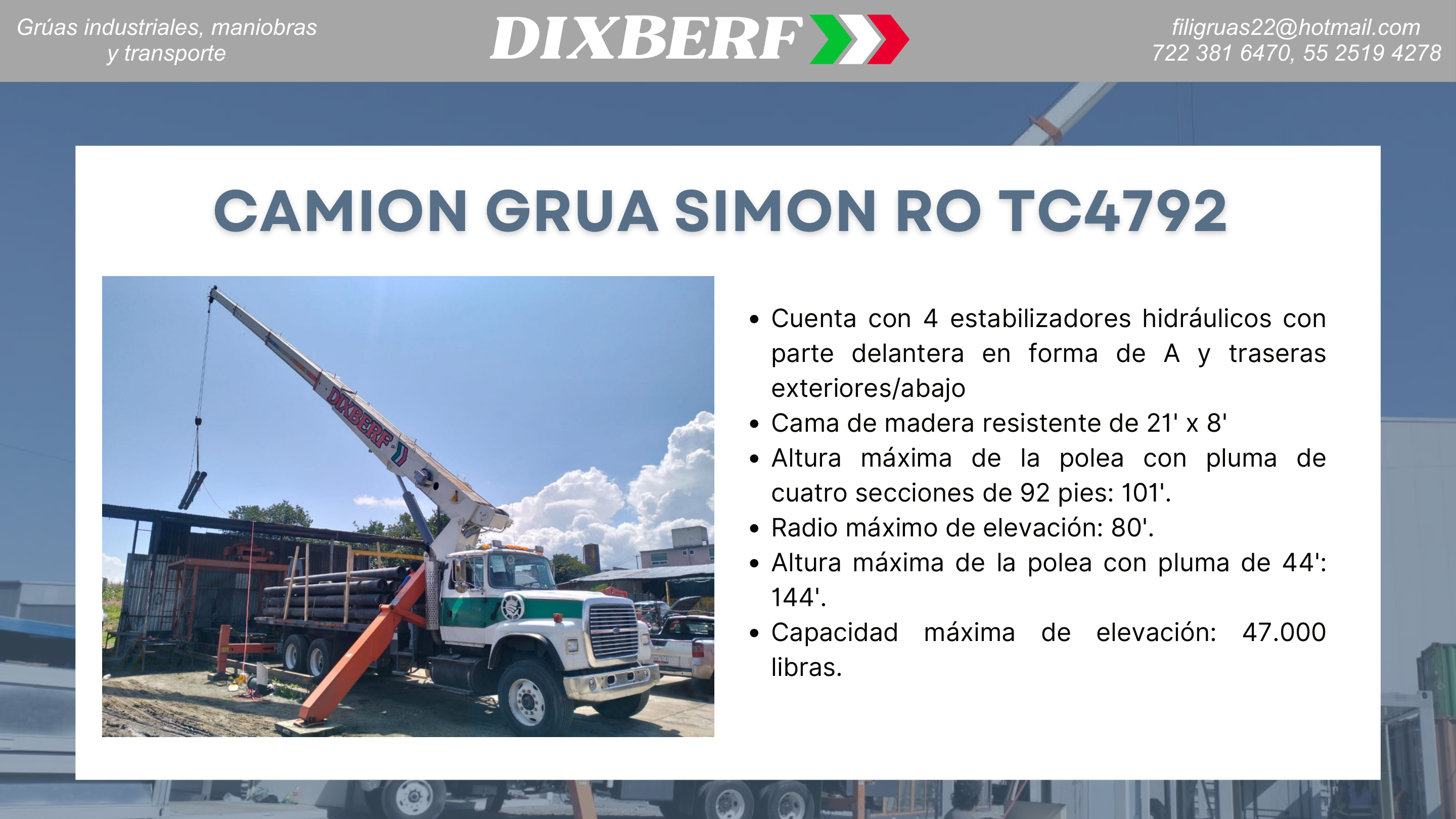 Camión grúa Simon RO TC4792